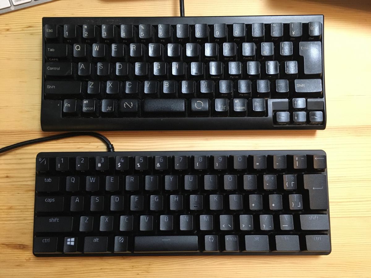 HHKB Lite2とHUNTSMAN MINIの比較