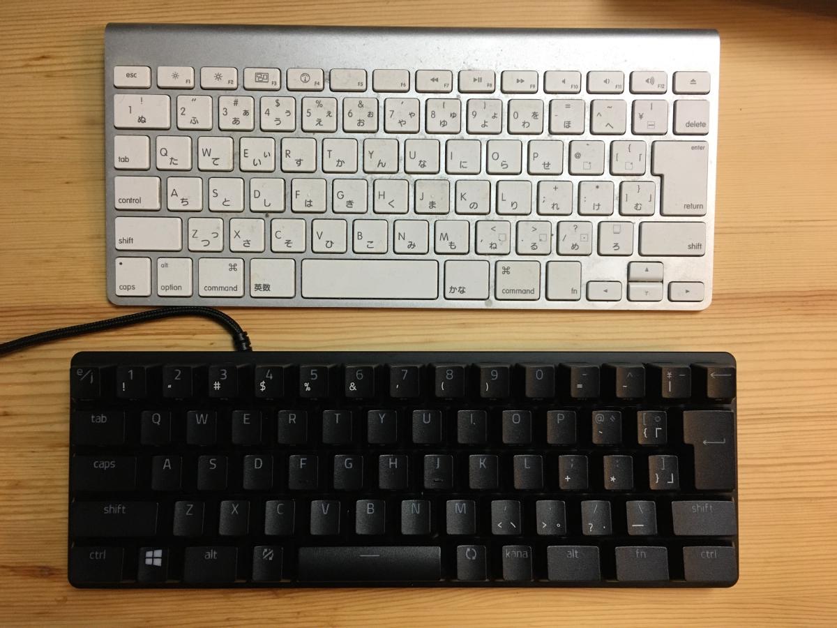 Apple純正キーボードとHUNTSMAN MINIの比較